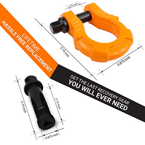 GearAmerica UBER Shackles with Anti-Theft Lock (Orange) | Forged Carbo