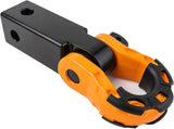 GearAmerica Aluminum Hitch Receiver 2" x 2" Black + Orange Mega Shackle®