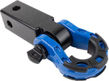 GearAmerica Aluminum Hitch Receiver 2" x 2" Black + Blue Mega Shackle®