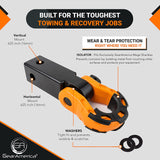 GearAmerica Aluminum Hitch Receiver 2" x 2" Black + Orange Mega Shackle®