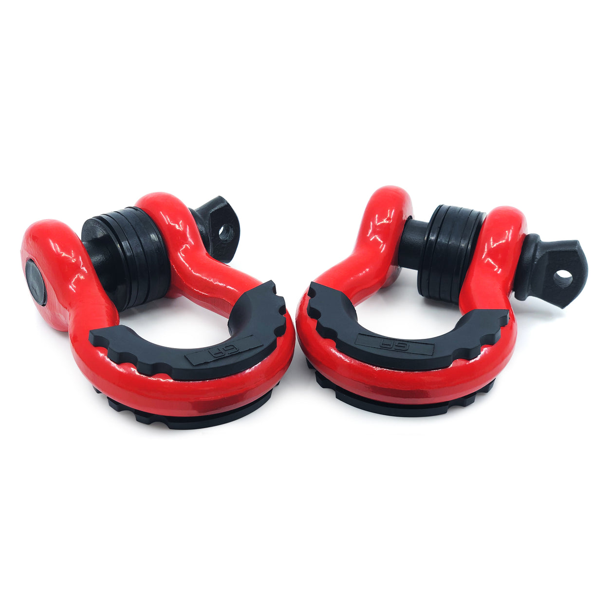 Heavy Duty D Ring Shackles - Red with Isolators (2PK) | 58,000 lbs (29 US Ton) Max Strength