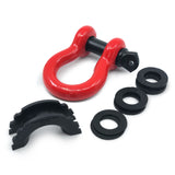 Heavy Duty D Ring Shackles - Red with Isolators (2PK) | 58,000 lbs (29 US Ton) Max Strength