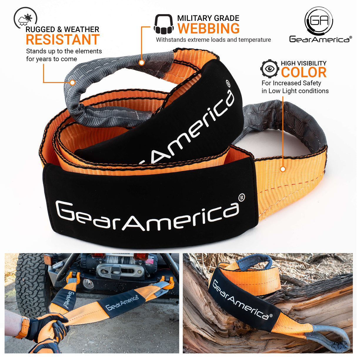 Mega Duty Tree Saver / Winch Extension Strap 4" x 10' | 45,076 lbs Minimum Breaking Strength